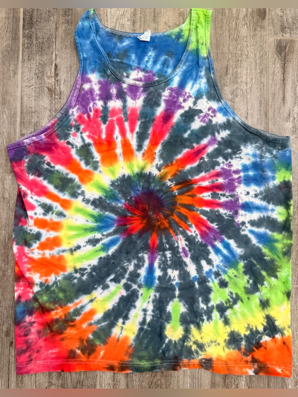 Vintage Mens 2XL Tie-Dye One-Piece Tank Top - Multicolor